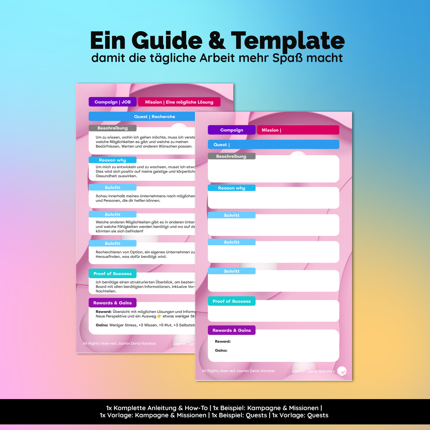 DEUTSCHE Version: Quest Template fürs Business, den Alltag oder ToDos