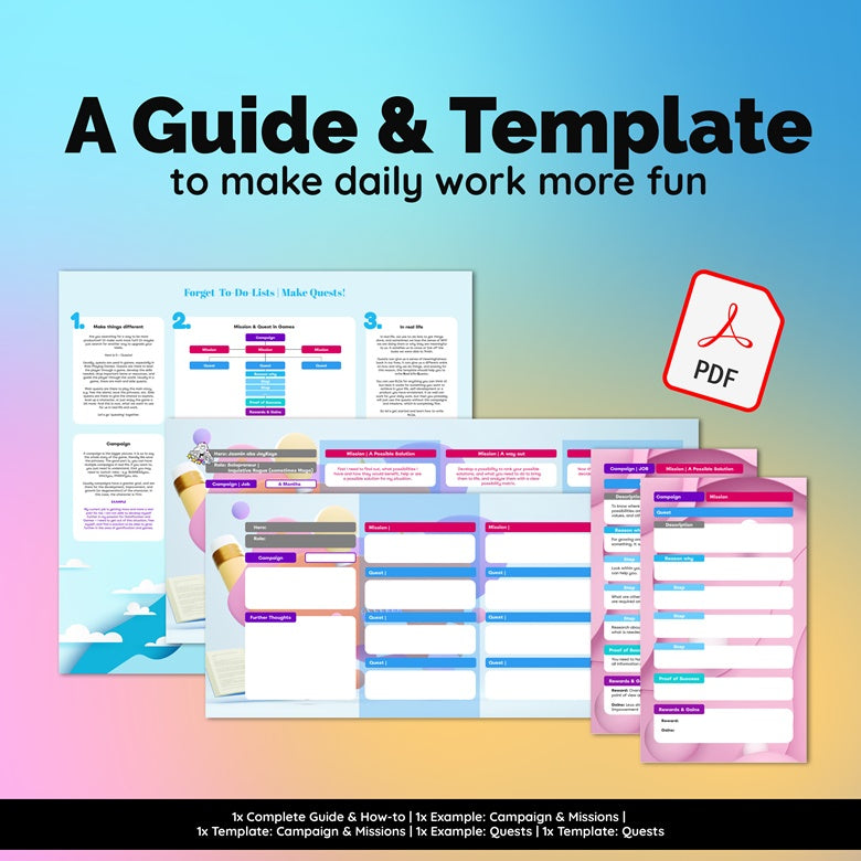 ENGLISH Version: Quest Template for business, daily life or ToDos